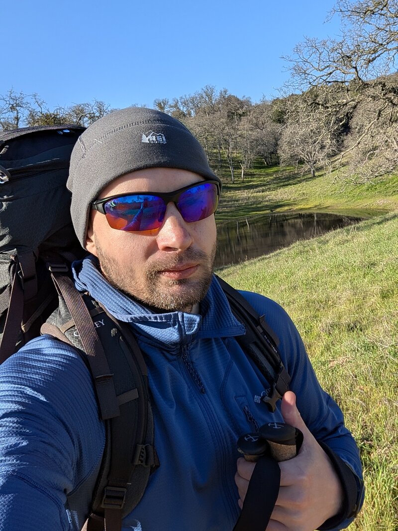 Valerii Martseniuk outdoors on a backpacking trip